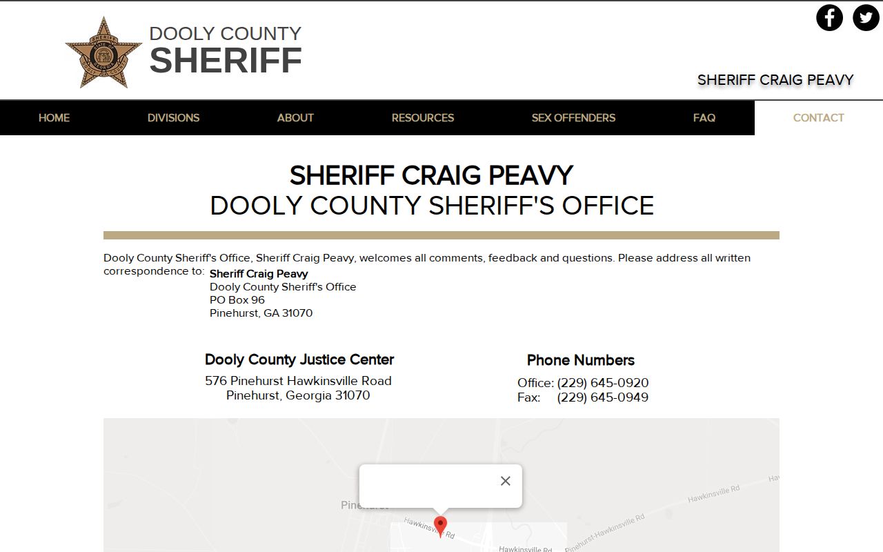 Dooly County Sheriff's Office contact and records information