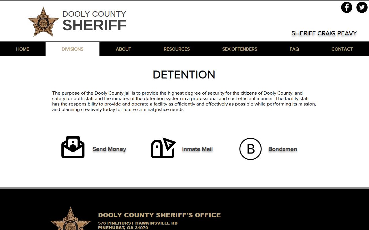 Dooly County Sheriff detention page without a recent-release table