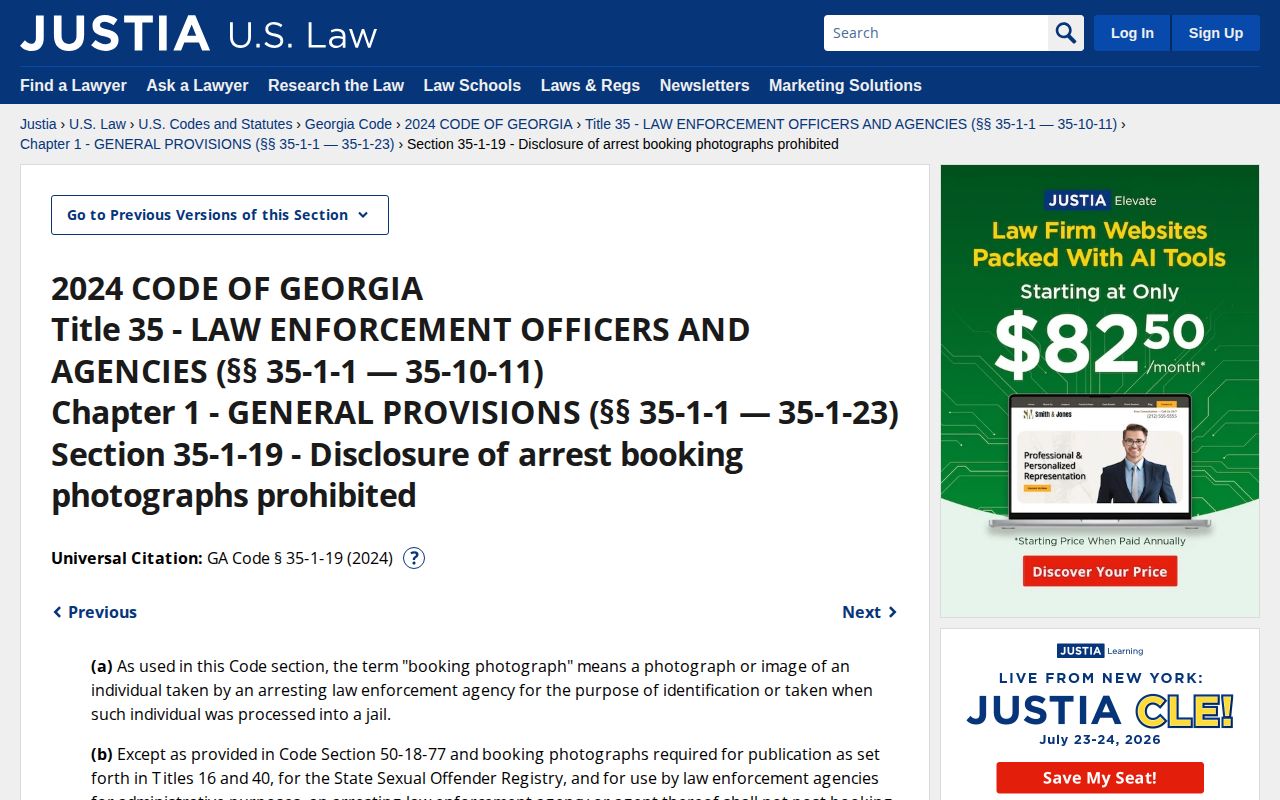 Georgia booking-photo law for Dooly County released mugshots